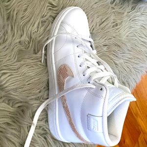 Nike white snake print high tops . Worn once. US size 8.